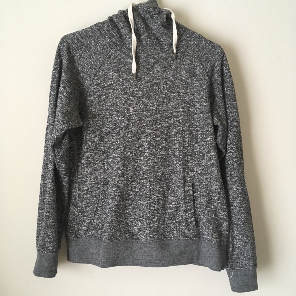 Cowl next woven hoodie in grey.